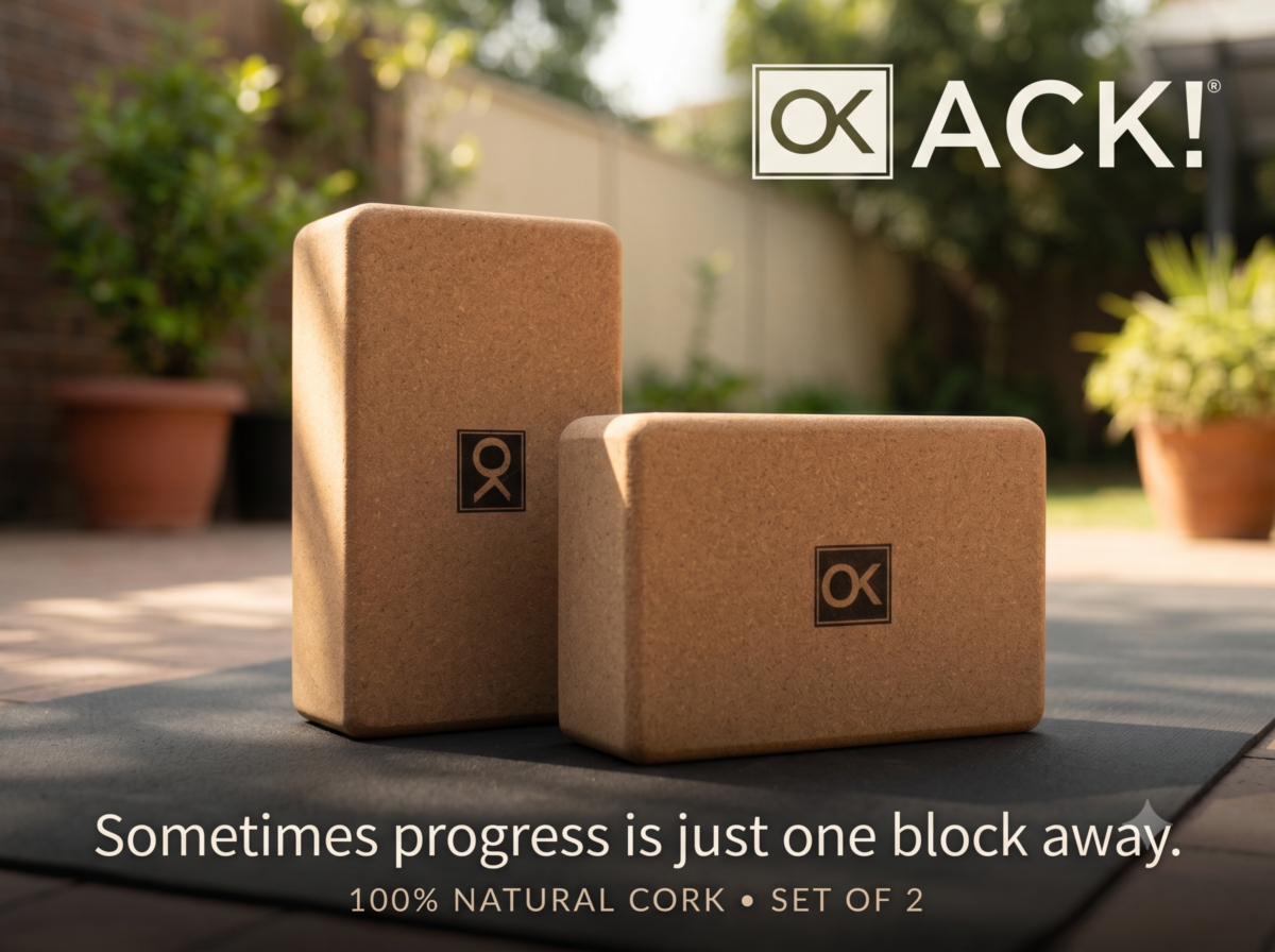 Cork Yoga Block, 9x5x3 inch, Set of 2