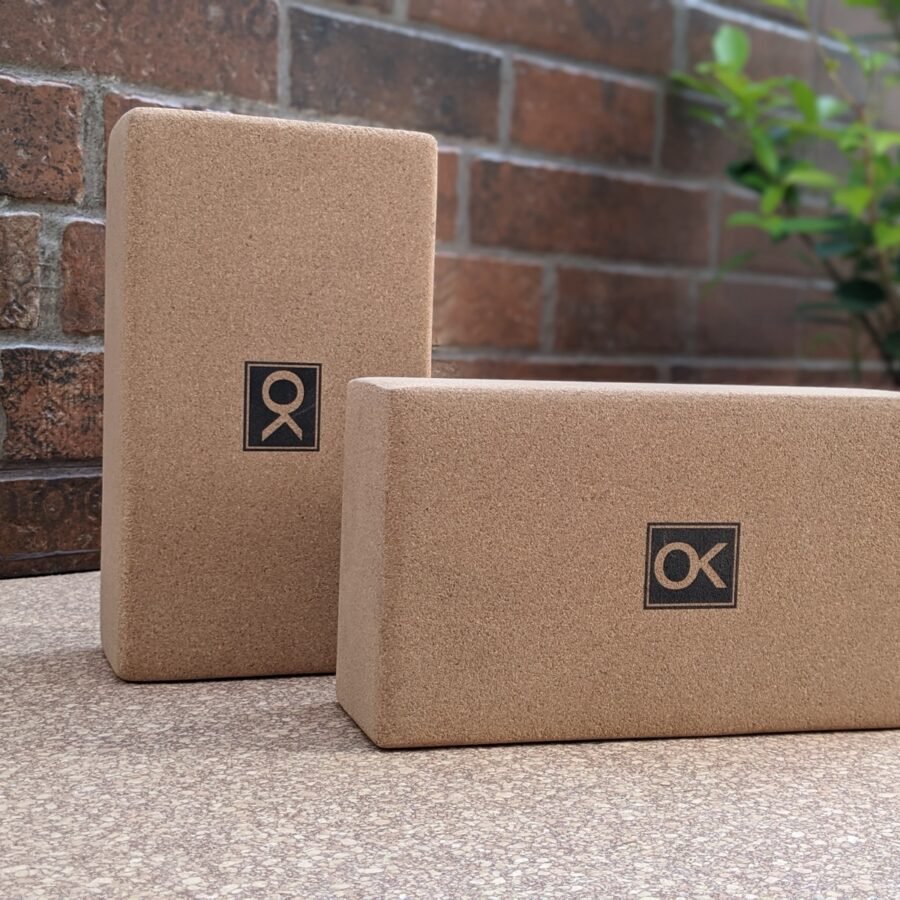 Cork Yoga Block, 9x5x3 inch, Set of 2